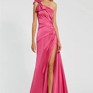 Mac Duggal Fuchsia One-Shoulder Gown